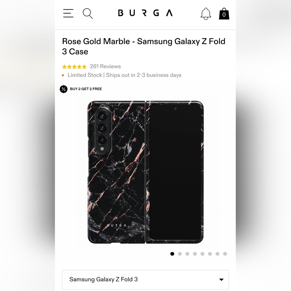 Elegant Black and Pink Marble Phone Case By BURGA